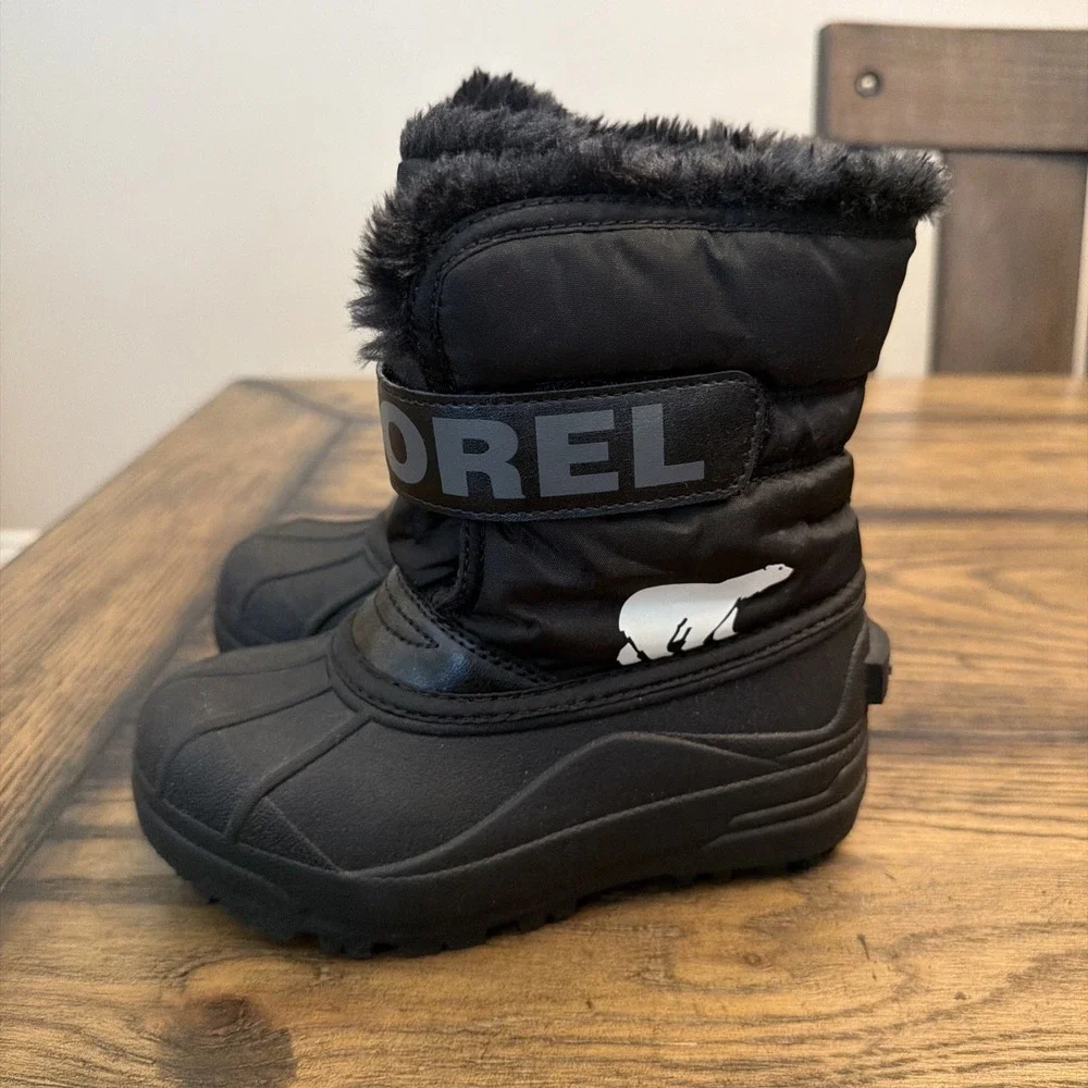 Sorel kids Comander Snow boots -Black - size 12 - New In Box …G2